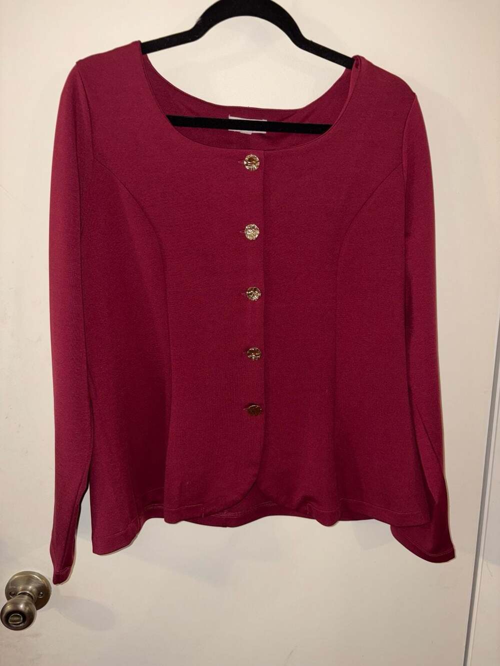 Rio & Rian New York Women's Red Long Sleeve Button Up Top XL